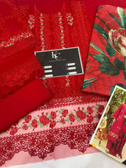 Red Lawn luxury Embroidered 3 piece Dress