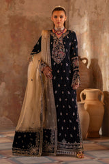 Micro velvet suit unstitched by Kapra collection - Kapra Collection