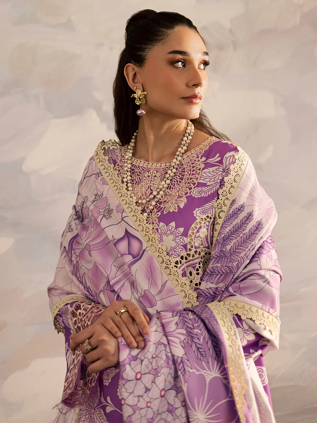 03-Piece Printed Lawn Suit - Unstitched - Kapra Collection