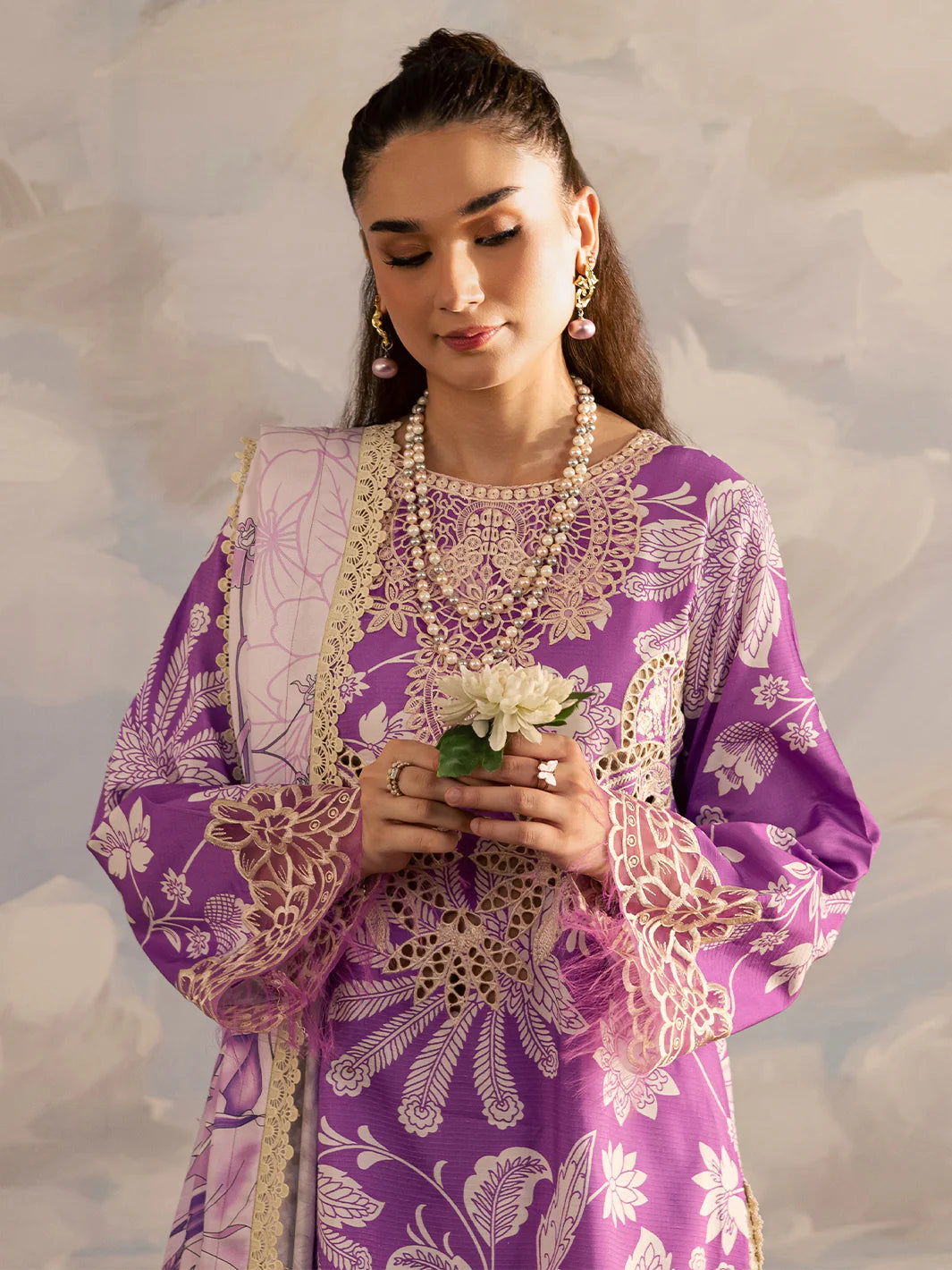 03-Piece Printed Lawn Suit - Unstitched - Kapra Collection