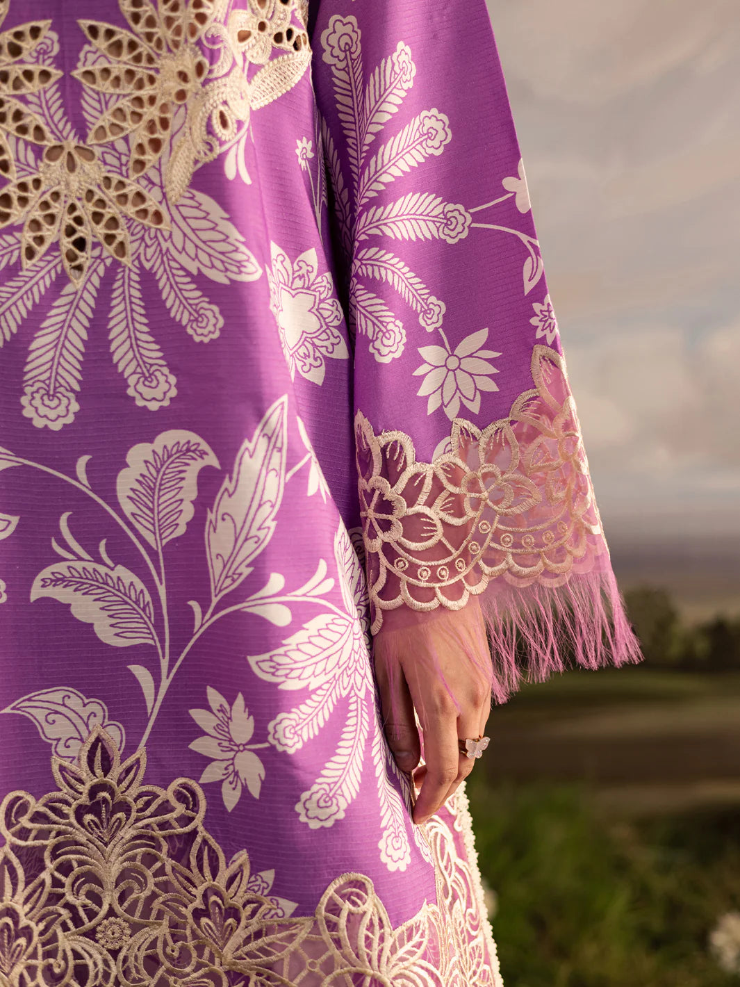 03-Piece Printed Lawn Suit - Unstitched - Kapra Collection