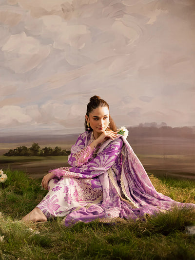 03-Piece Printed Lawn Suit - Unstitched - Kapra Collection