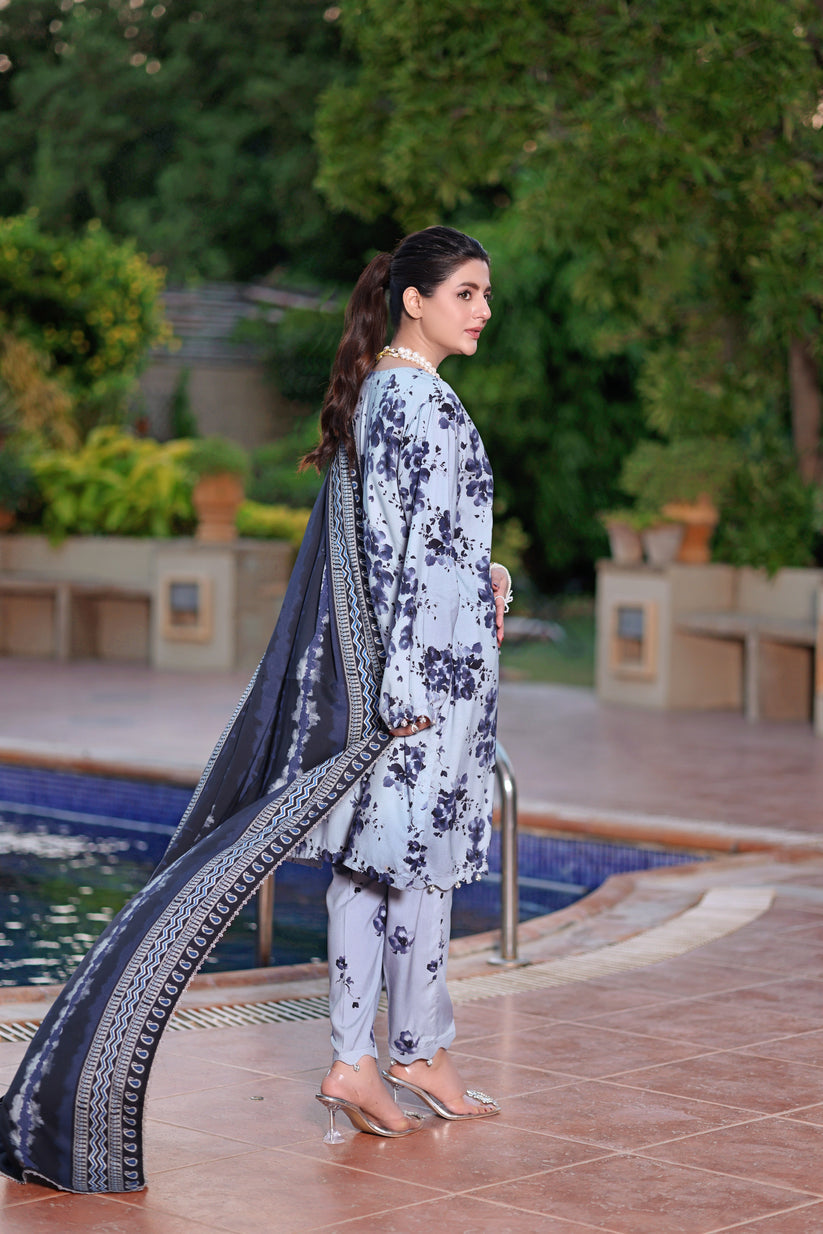 3-Piece Digital Print Embroidered Lawn Suit