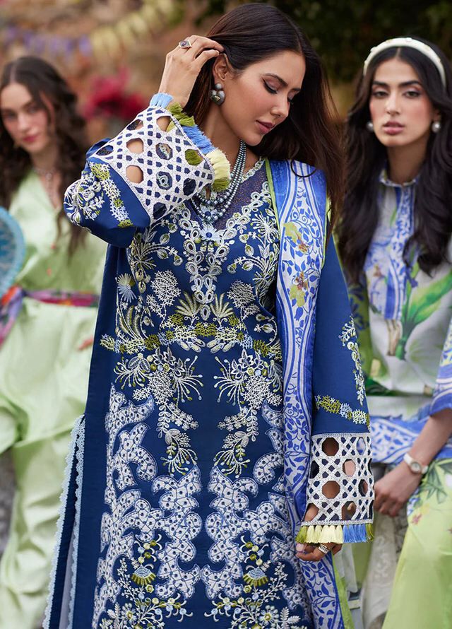 Luxury embroidered lawn summer  collection replica unstitched - Kapra Collection