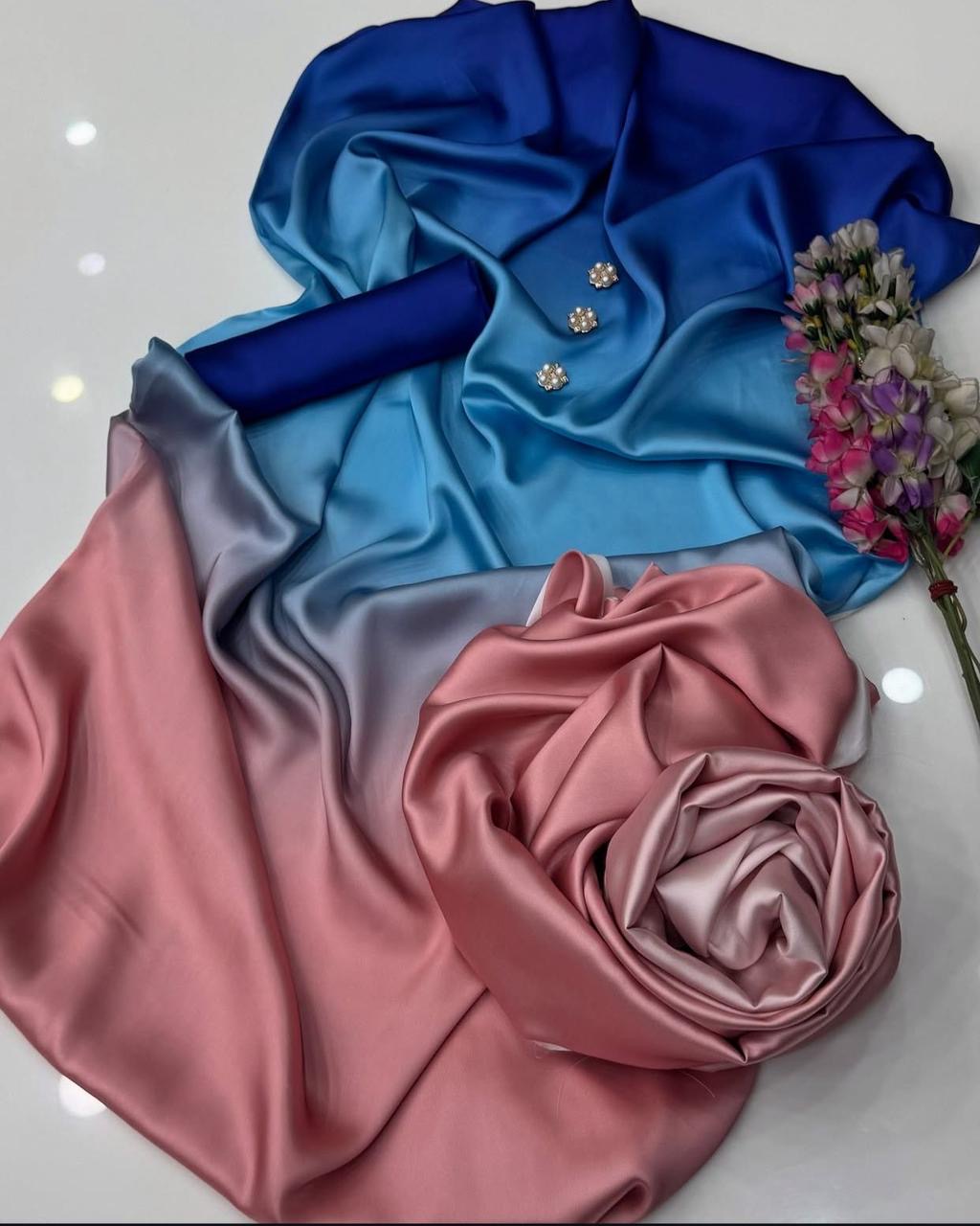 Shamoze silk blue & pink