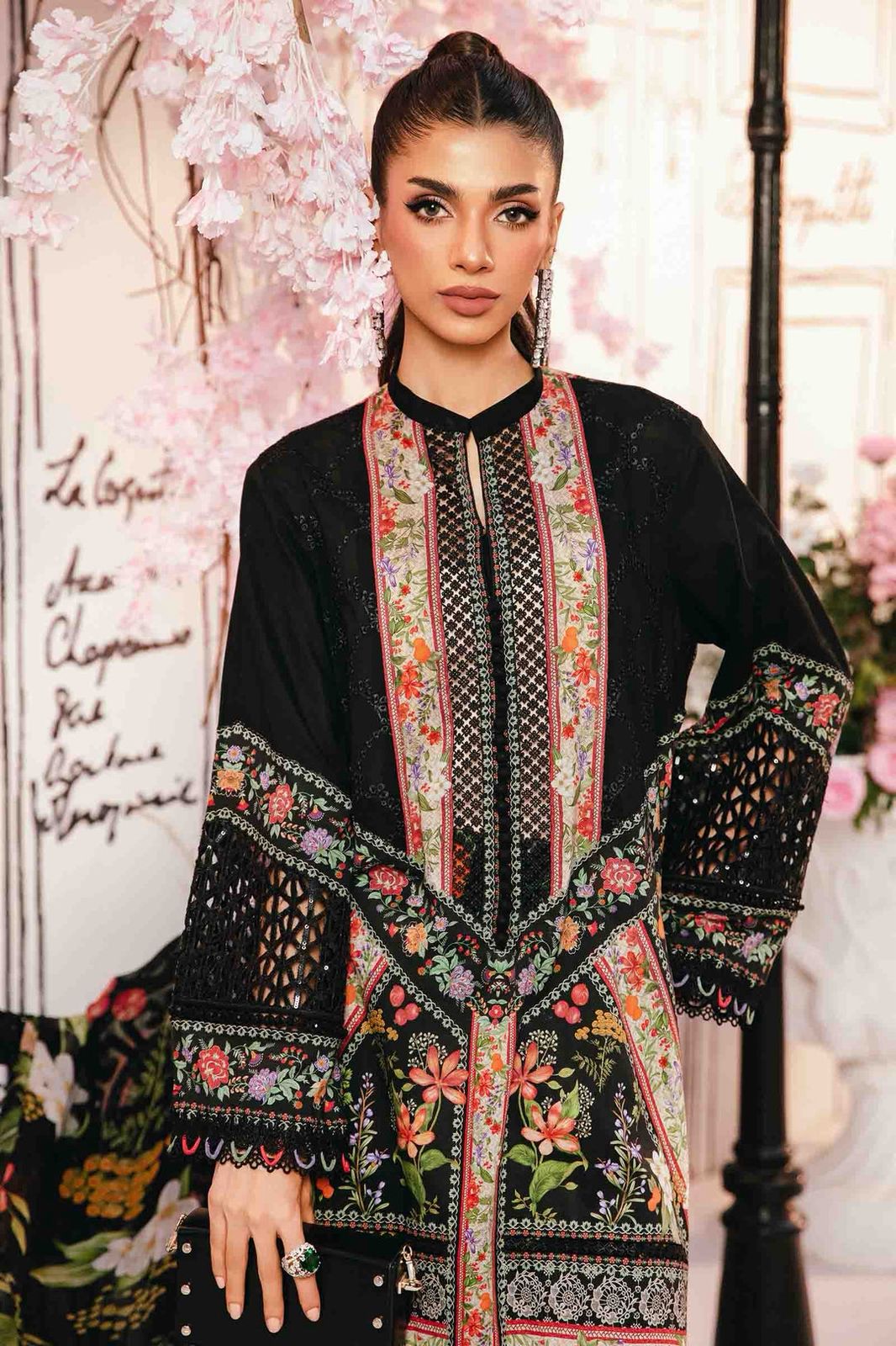Jatt Black Lawn 3Piece Digital Printed Unstitched Dress