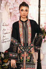 Jatt Black Lawn 3Piece Digital Printed Unstitched Dress