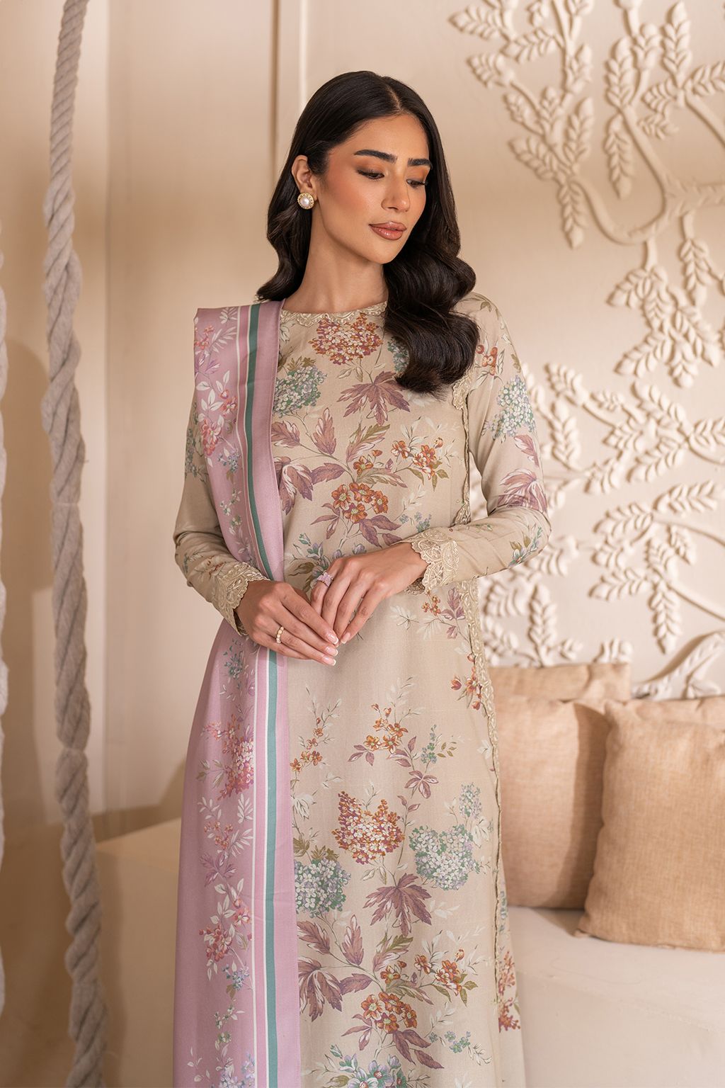 Lawn summer collection 3 piece unstitched digital printed suit - Kapra Collection