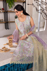3 piece lawn Unstitched khaddi net