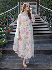 Aizal Lawn Embroidered Dress