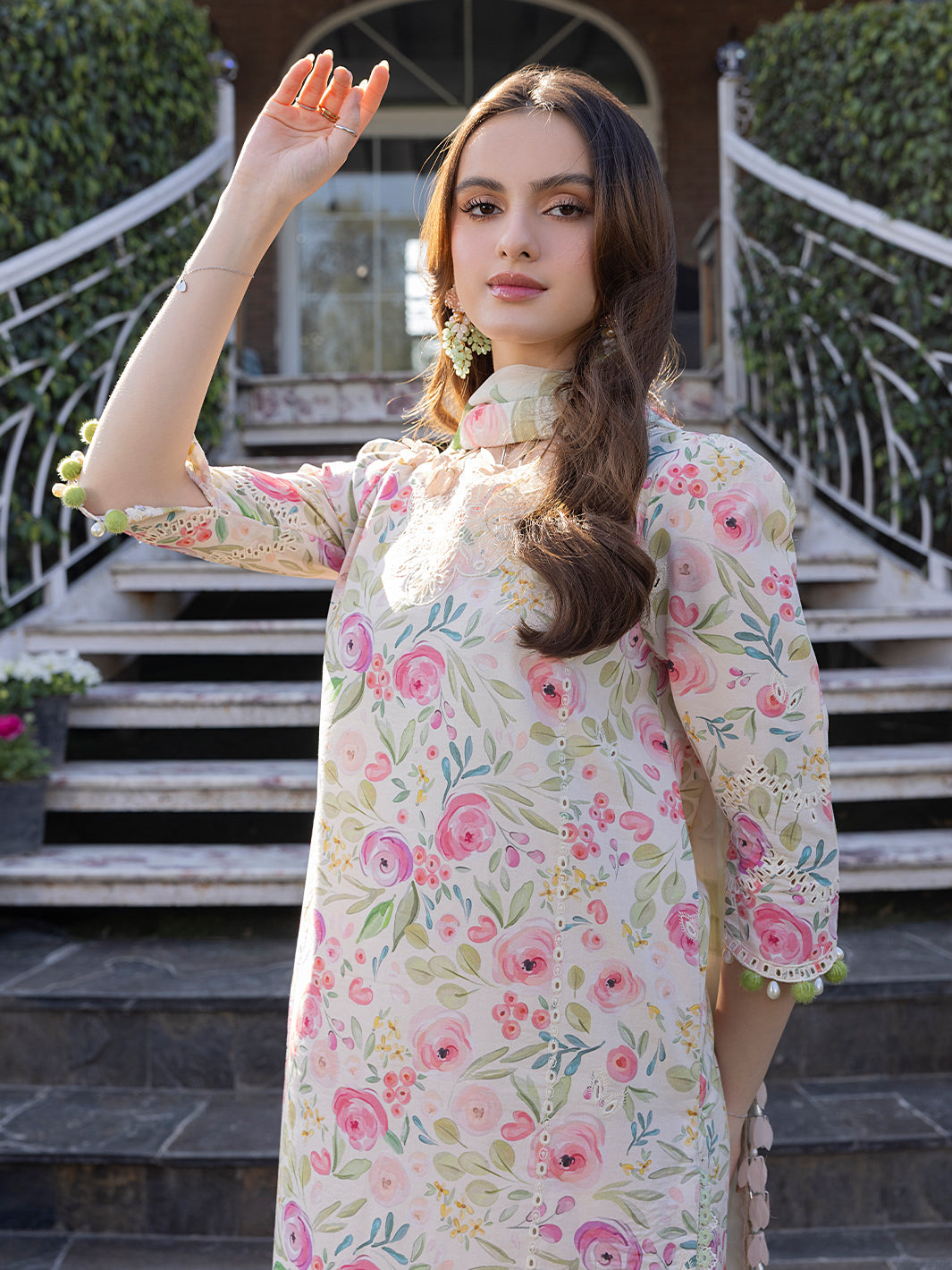 Aizal Lawn Embroidered Dress