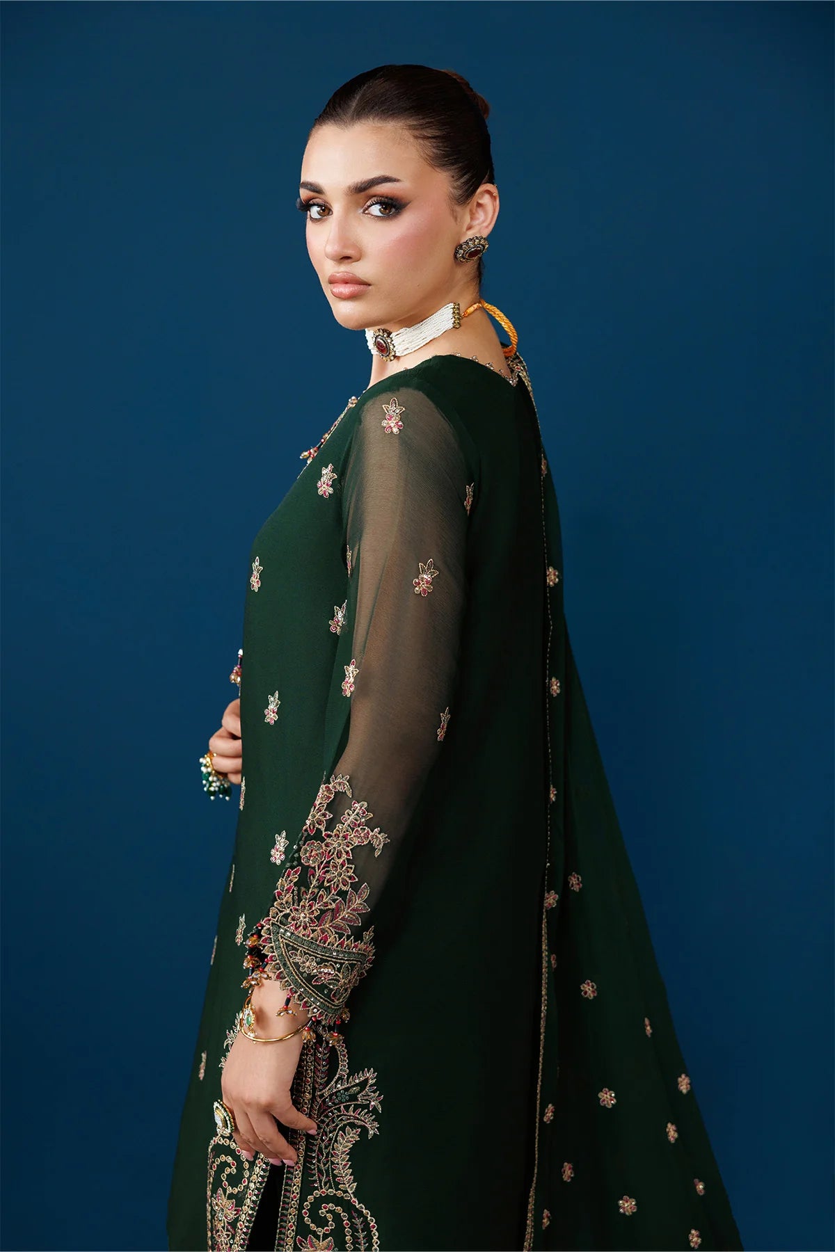03-Piece Chiffon Suit With Silk Dupatta | Unstitched