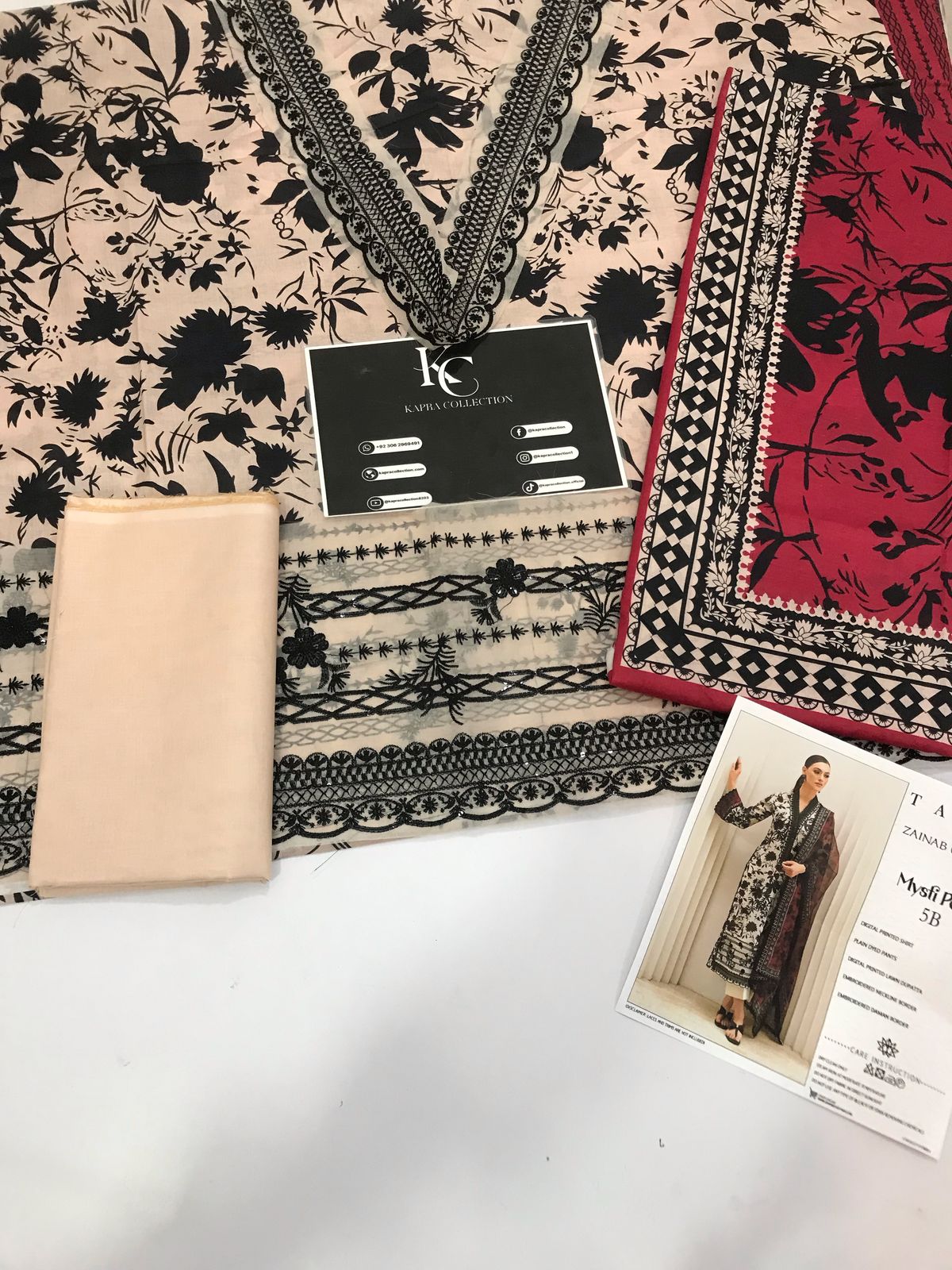 Lawn 3 piece unstitched printed suit - Kapra Collection