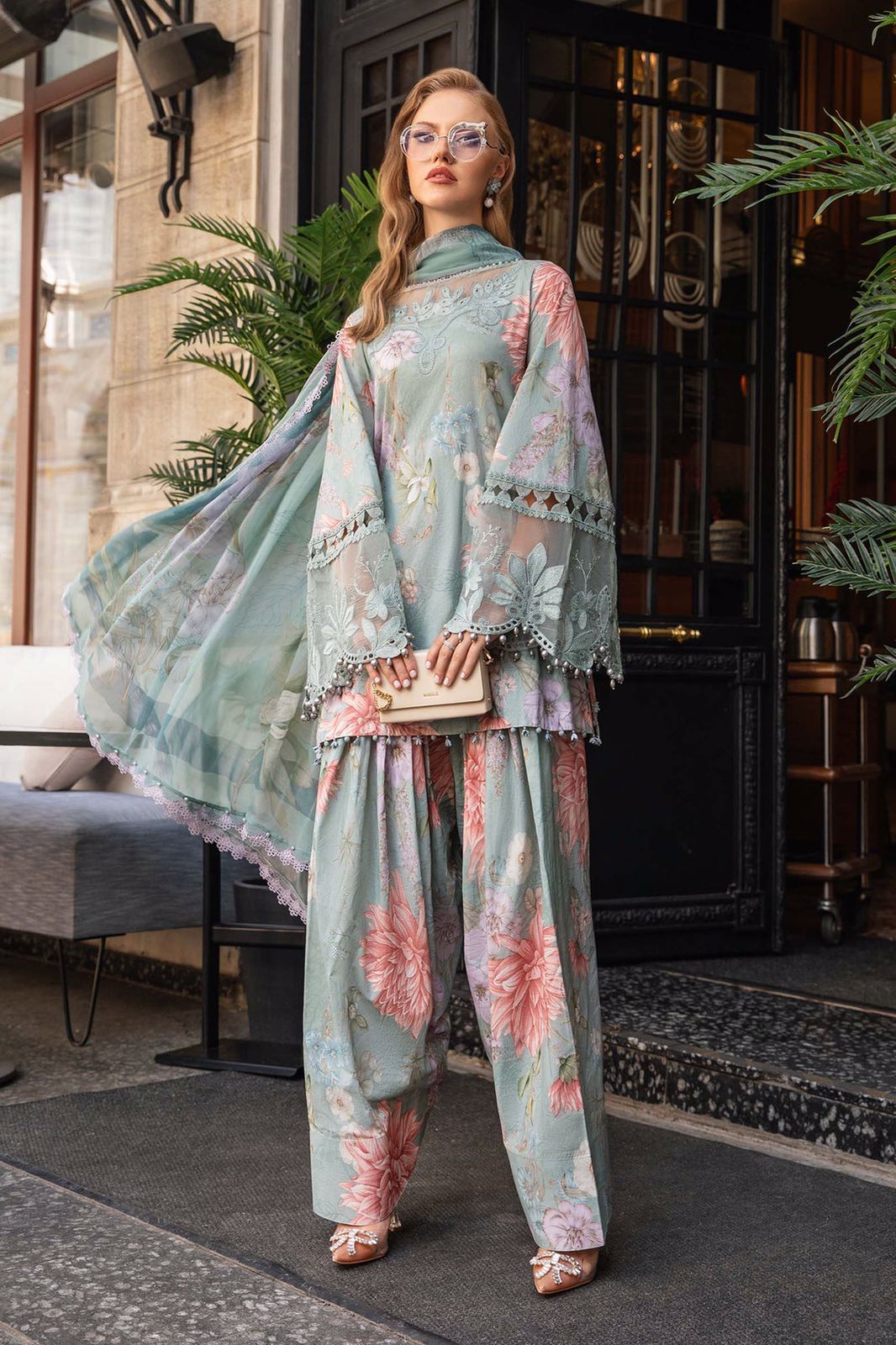 Maria b digital printed lawn unstitched suit - Kapra Collection