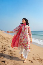 Zarwa – Gul Ahmed Inspired Lawn & Chiffon 3 Piece Suit | Unstitched