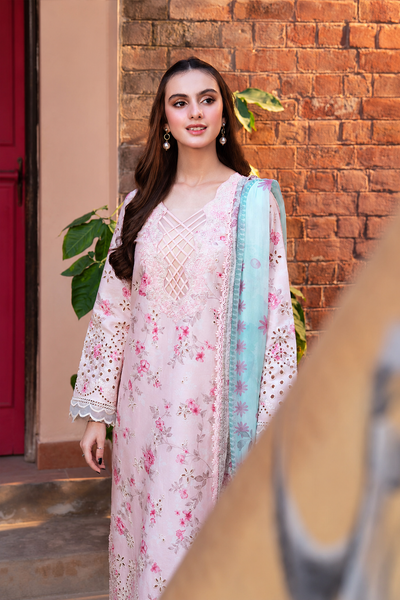 Nafeesa – Blush Chikankari Embroidered Lawn Suit