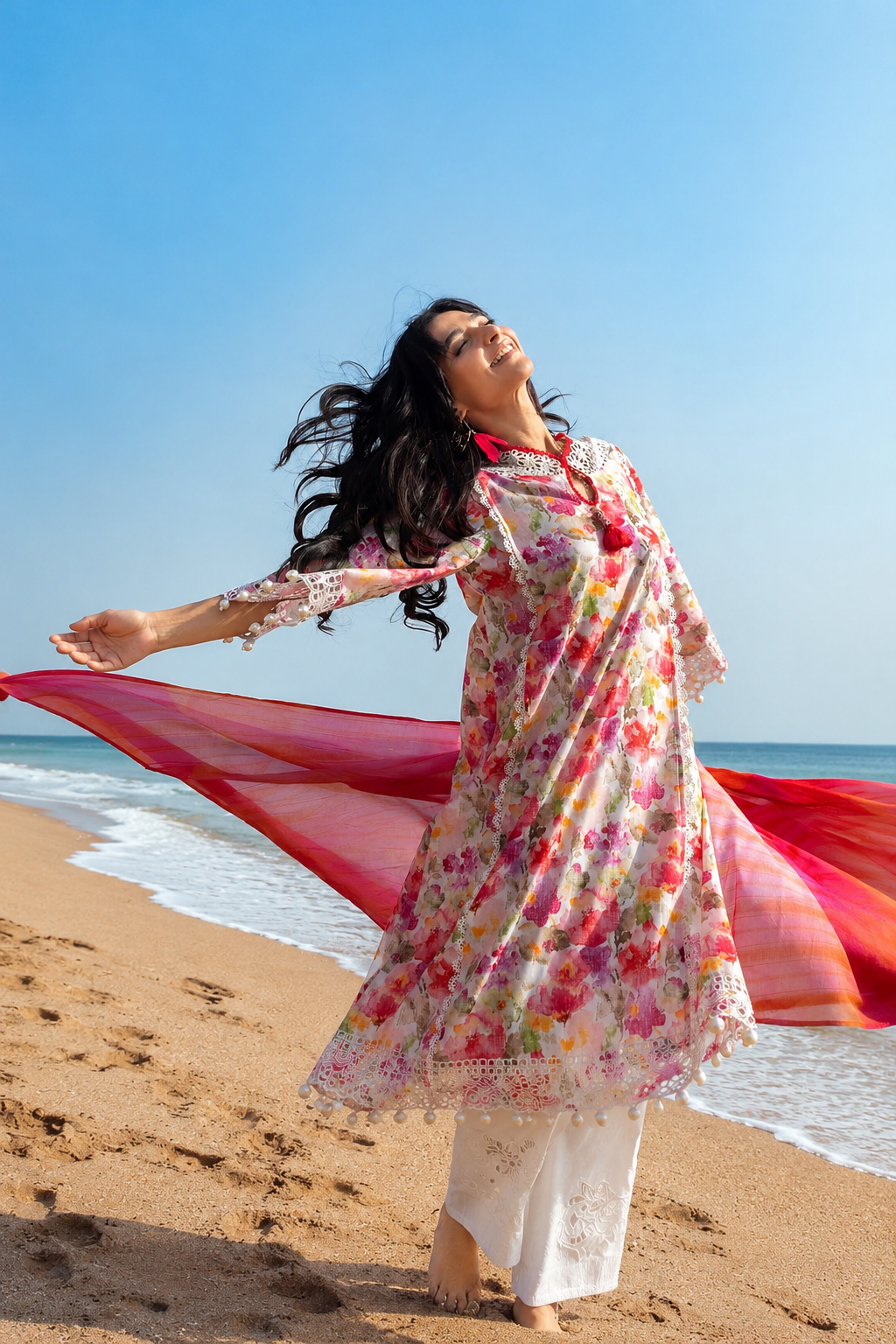 Zarwa – Gul Ahmed Inspired Lawn & Chiffon 3 Piece Suit | Unstitched