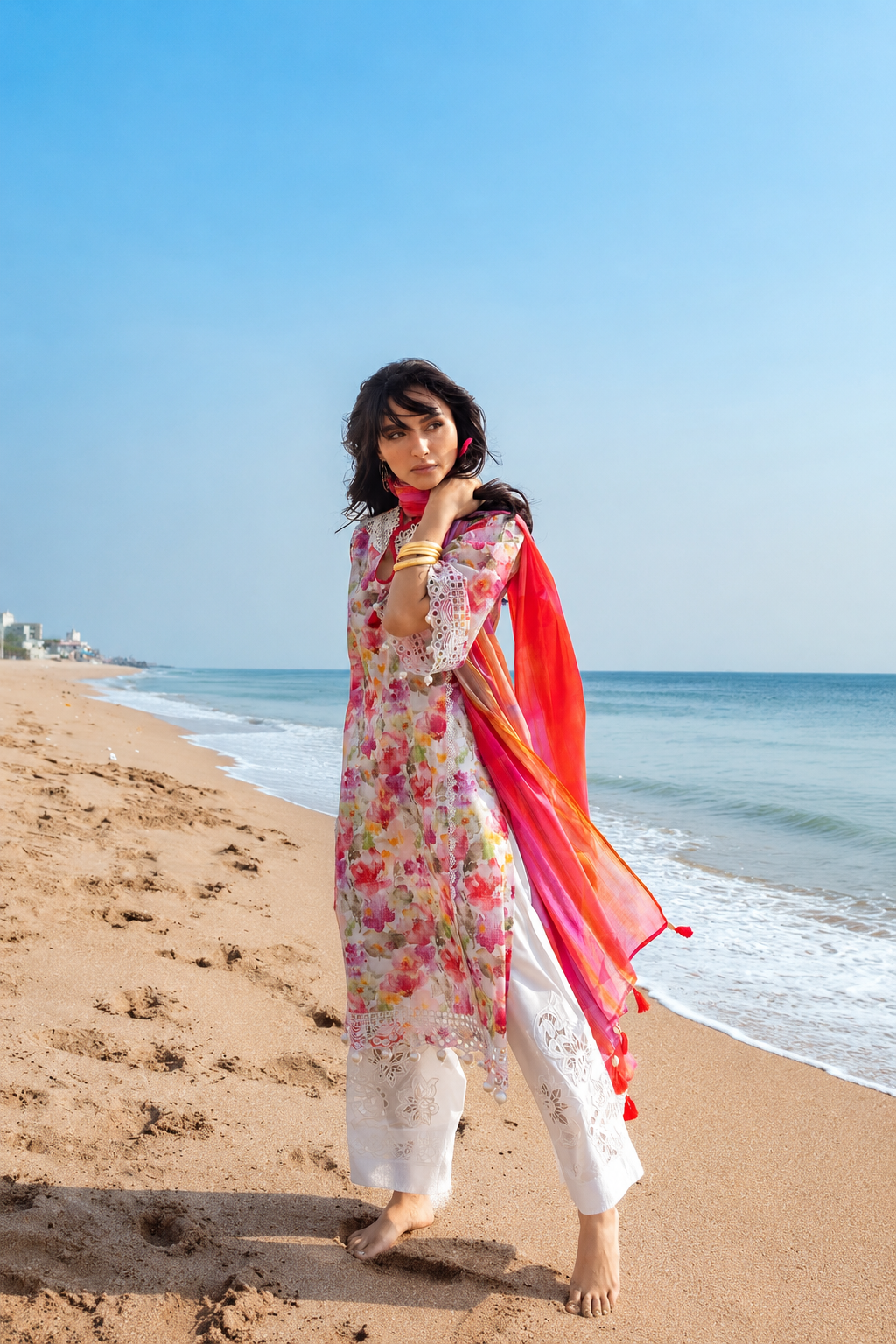 Zarwa – Gul Ahmed Inspired Lawn & Chiffon 3 Piece Suit | Unstitched