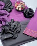 Plum Dusk Shamoze Silk 2 Tone - Kapra Collection