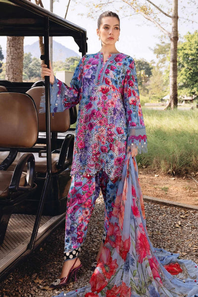03-Piece Printed Lawn Suit - Unstitched - Kapra Collection