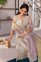 3 piece lawn Unstitched khaddi net