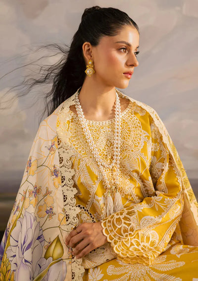 03-Piece Printed Lawn Suit - Unstitched - Kapra Collection