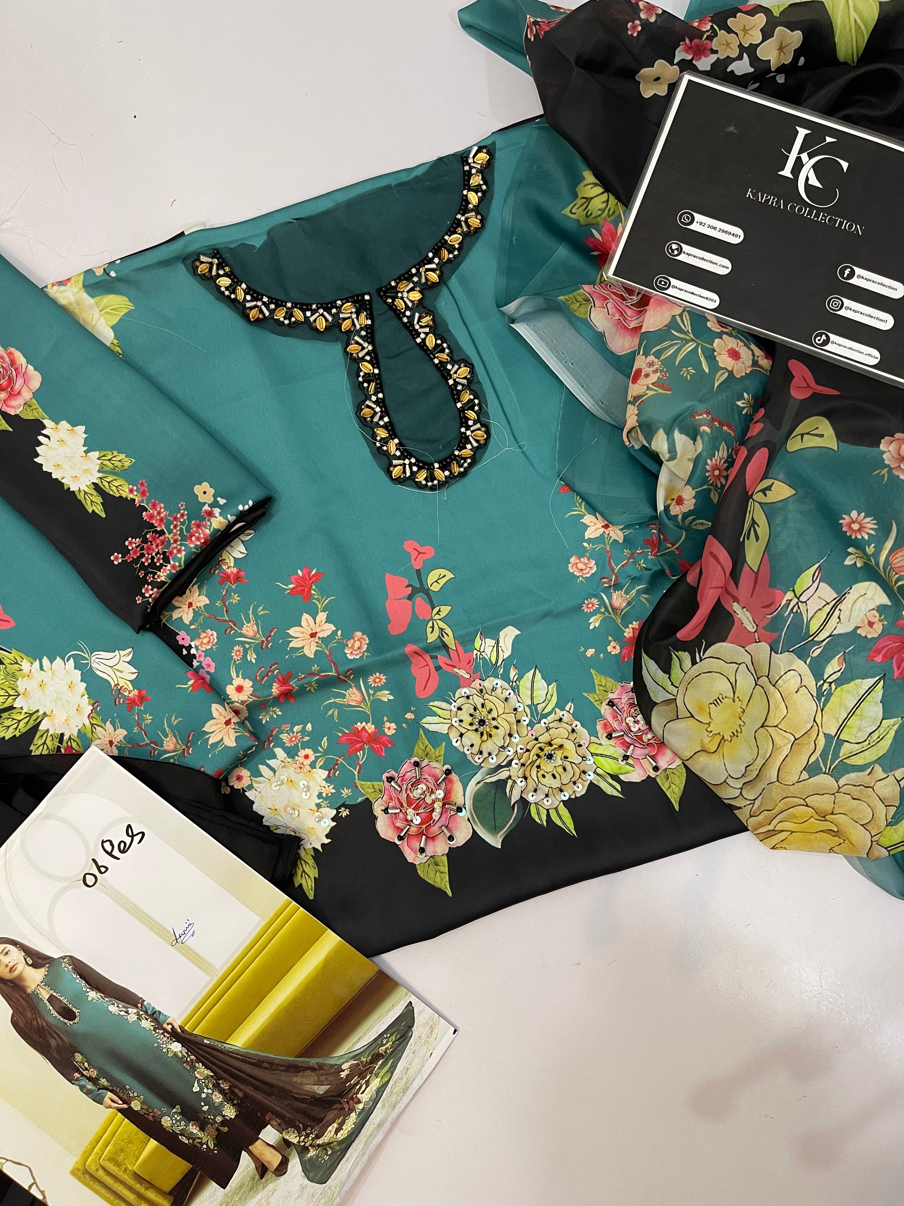 Lulusar Silk Digital Print & Add work