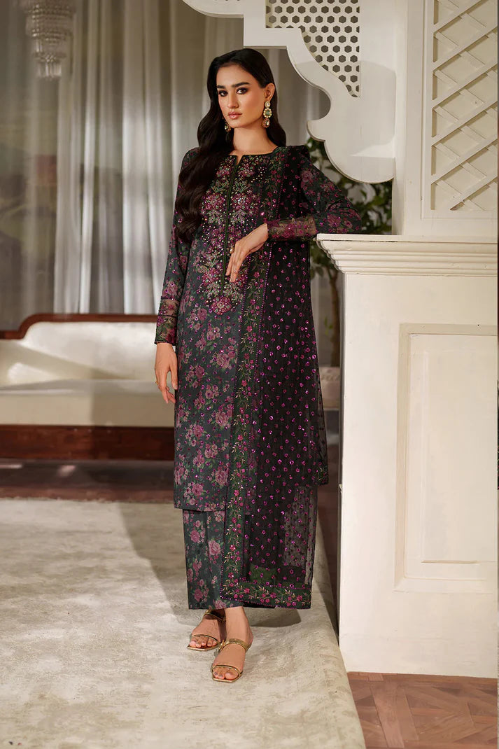 03-Piece Printed Lawn Suit - Unstitched - Kapra Collection