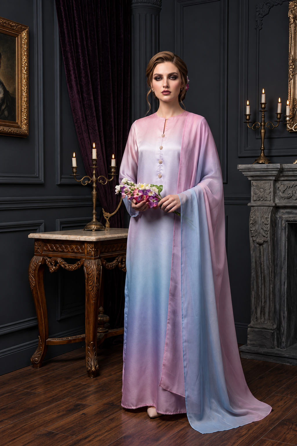 Rimal – Blush Sky Shamoze Silk Suit