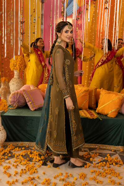 Ravina – Sequins Embroidered Chiffon 3 Piece Suit | Unstitched