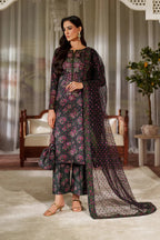 03-Piece Printed Lawn Suit - Unstitched - Kapra Collection