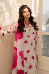 Iznik Lawn Embroidered Chikan 3 piece Dres
