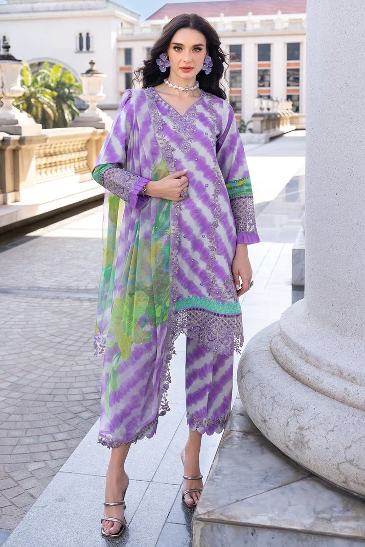 Charizma Purple Digital Printed Lawn Collection