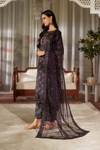 03-Piece Printed Lawn Suit - Unstitched - Kapra Collection