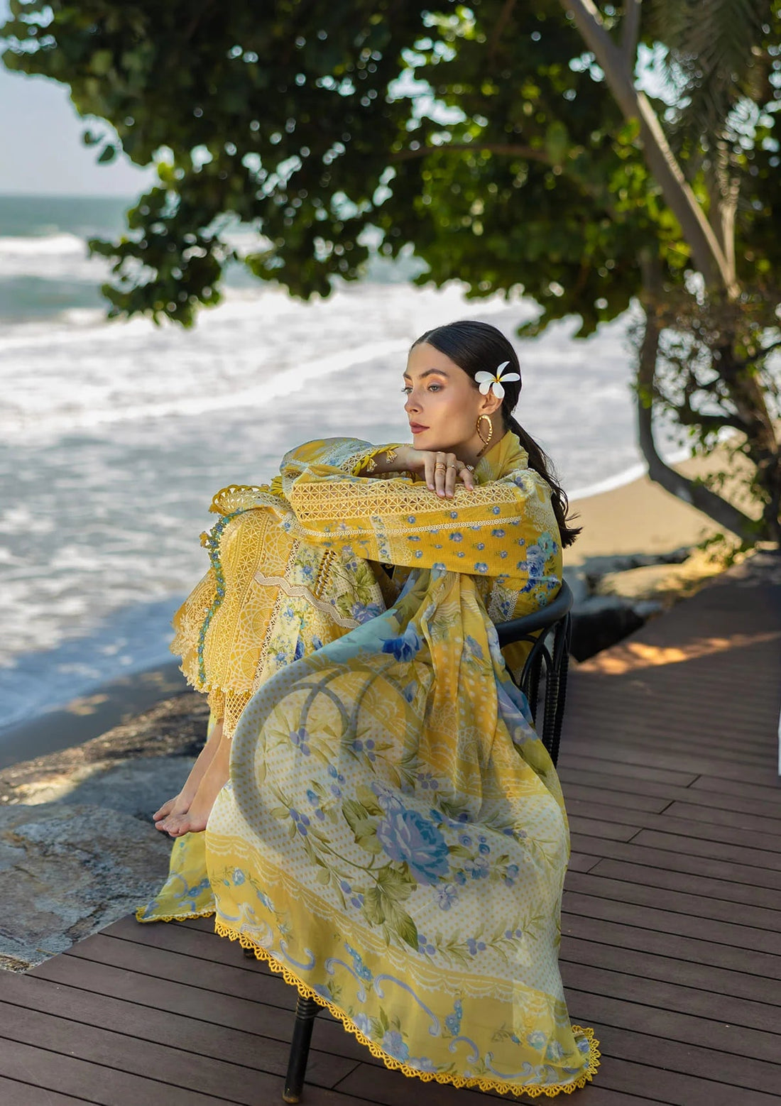 03-Piece Embroidered Lawn Digital Print Dress