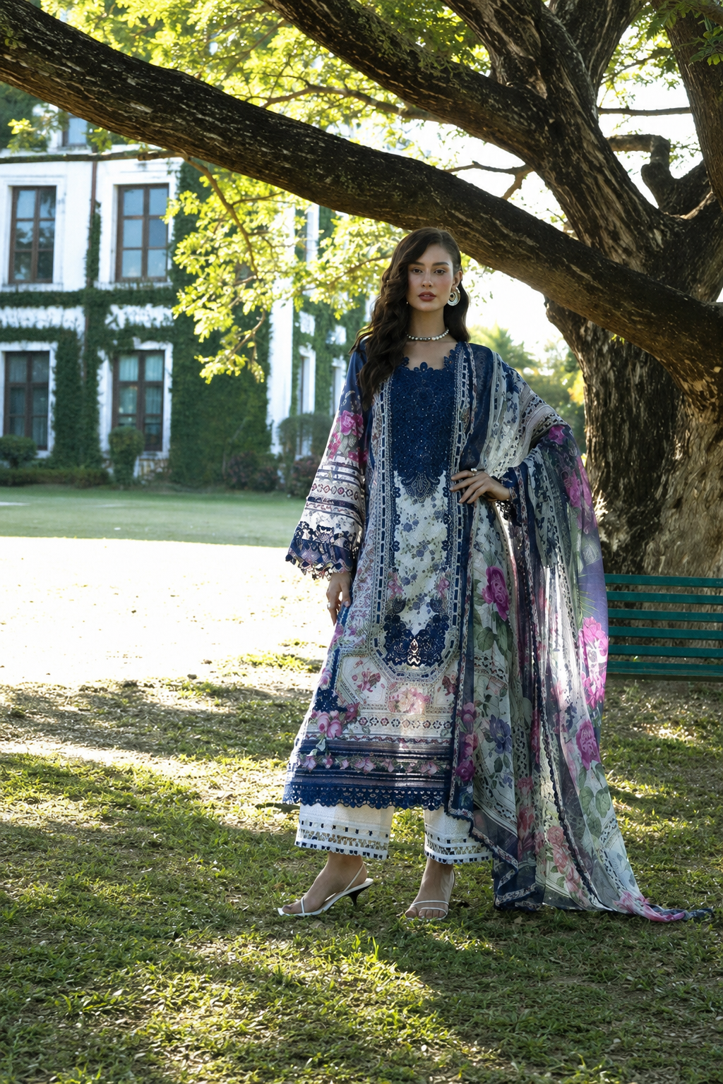 Narmeen – Elaaf Inspired Navy Lawn Suit