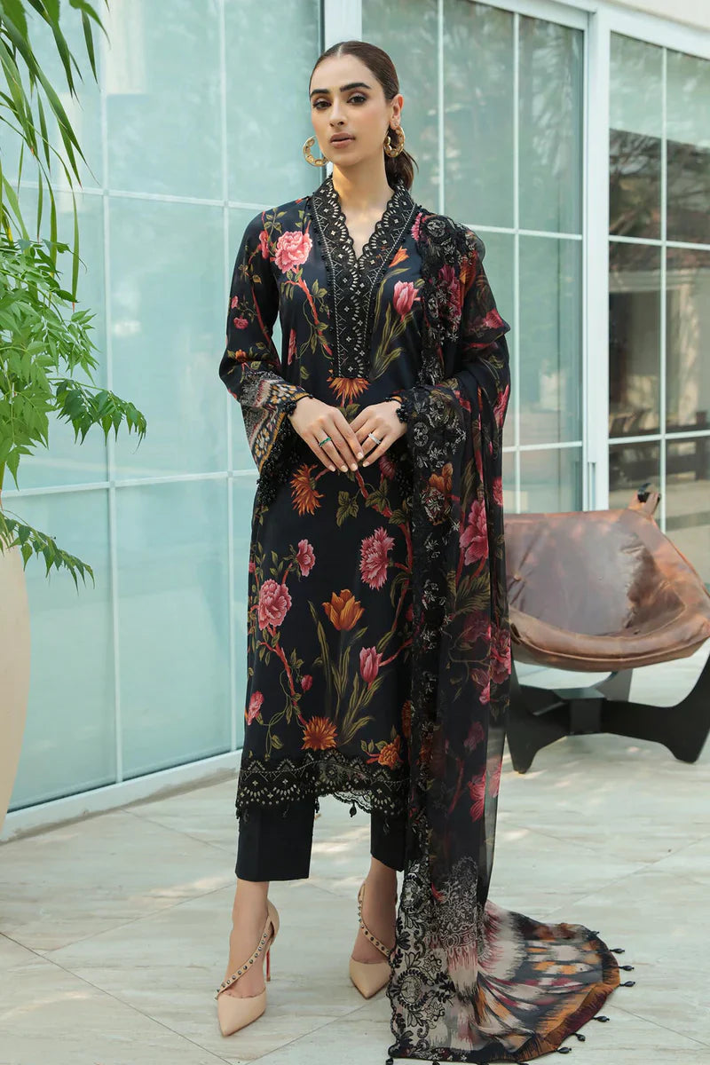 03-Piece Printed Lawn Suit | Unstitched - Kapra Collection