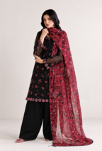 Anousha – Noir Rose Embroidered Chiffon Suit