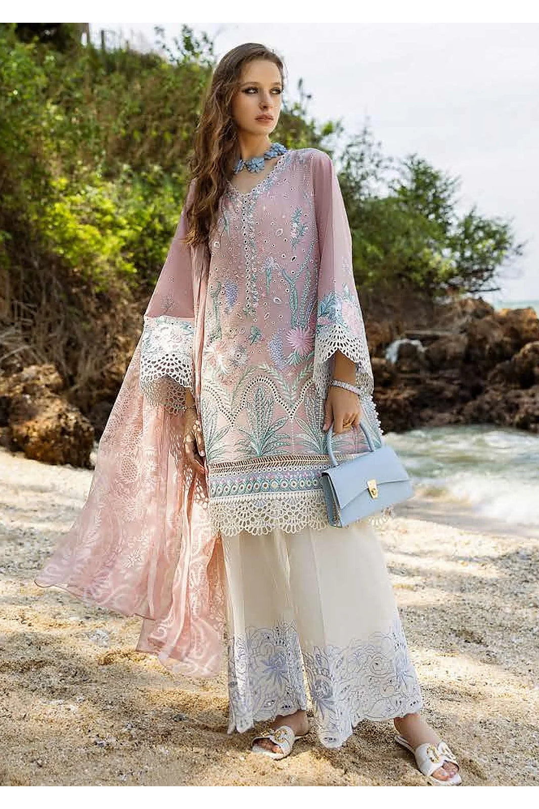 Maysa – Ismel Inspired Blush Embroidered Lawn Suit