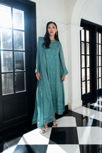 Ayzal – Azure Inspired Sequins Embroidered Chiffon Suit | Unstitched