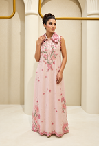 Azeera – Blush Bloom Embroidered Silk Kaftan