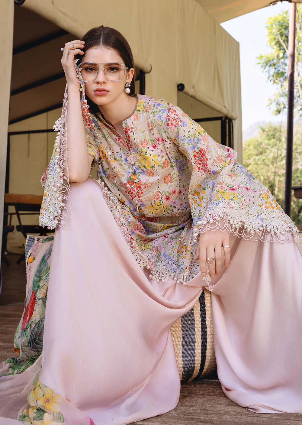 03-Piece Printed Lawn Suit - Unstitched - Kapra Collection