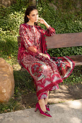 M print mehroon lawn unstitched