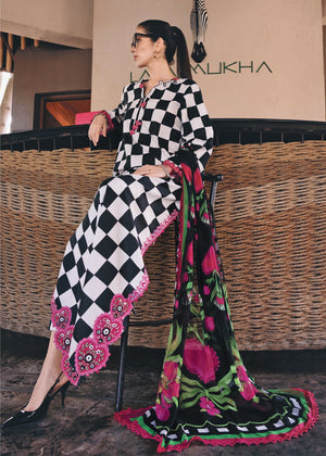 Digital Printed Lawn 03-Piece Dress - Kapra Collection