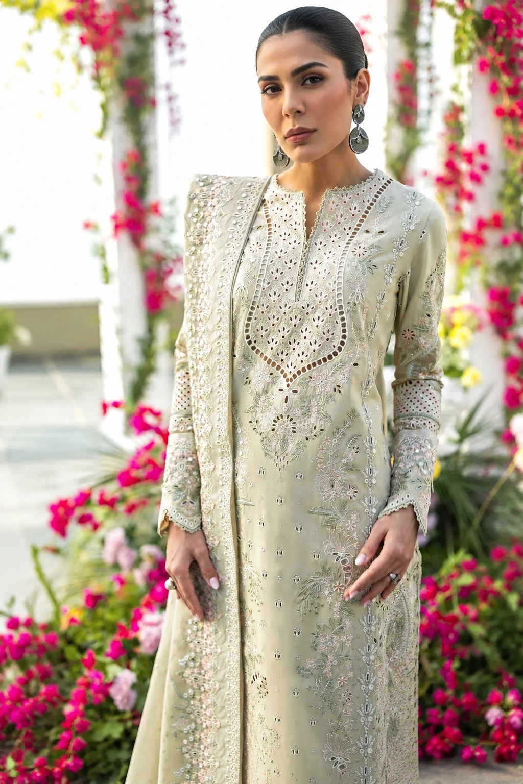 Mehwish – Chikankari Embroidered Cotton 3 Piece Suit | Unstitched