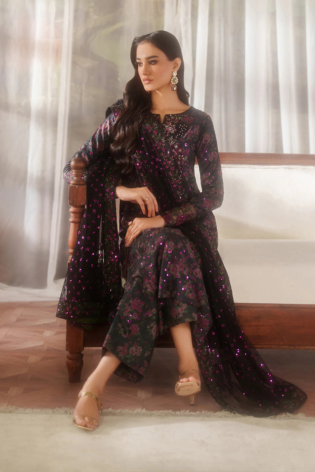 03-Piece Printed Lawn Suit - Unstitched - Kapra Collection