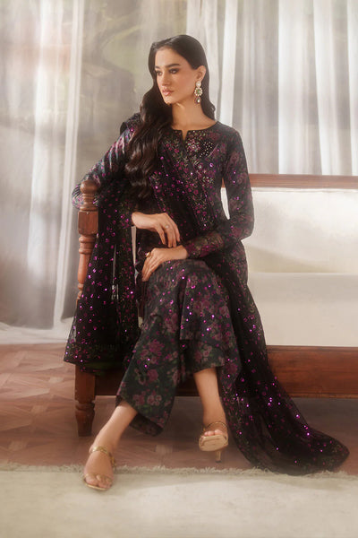 03-Piece Printed Lawn Suit - Unstitched - Kapra Collection