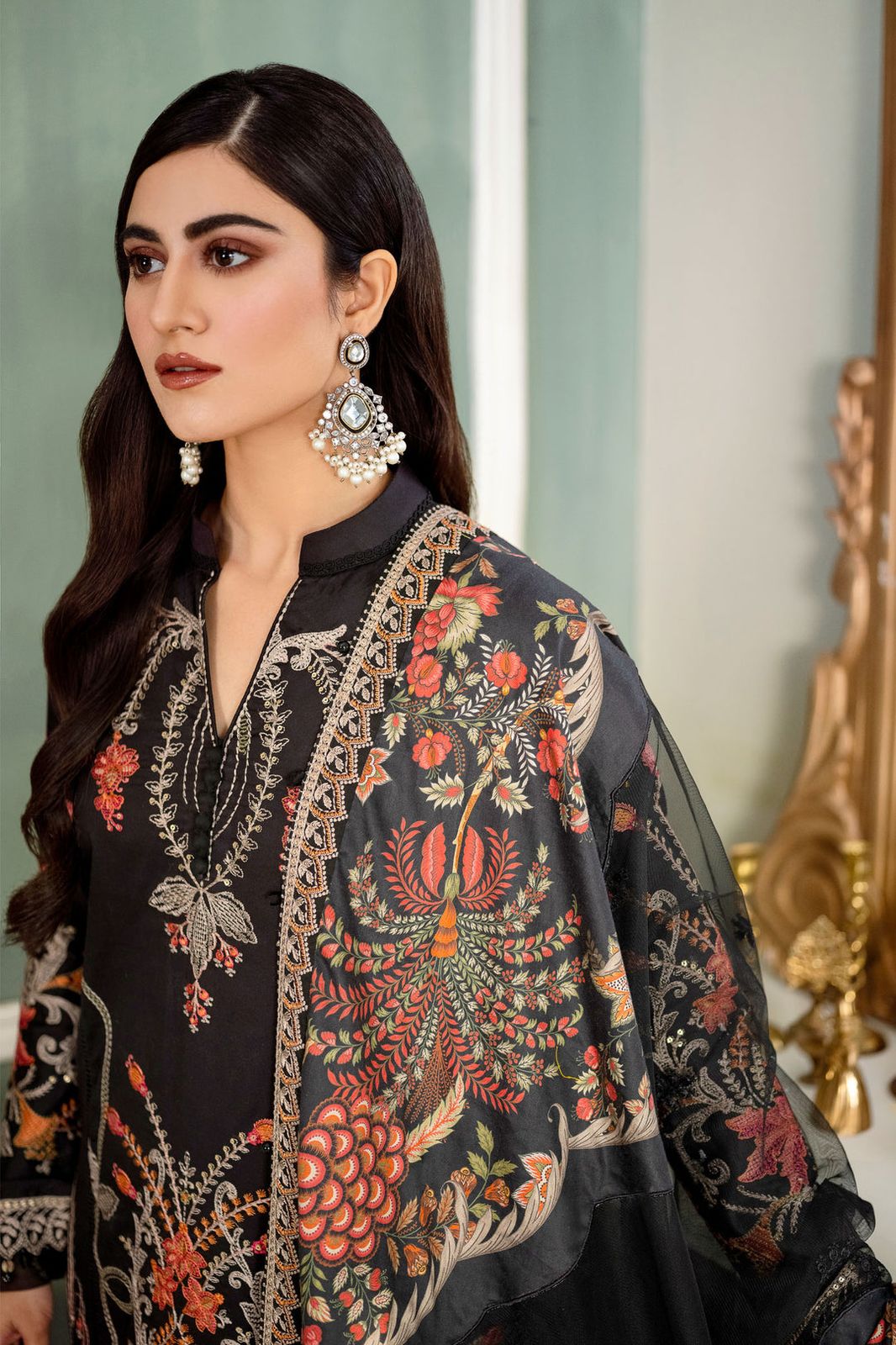 Luxury embroidered lawn collection replica unstitched - Kapra Collection