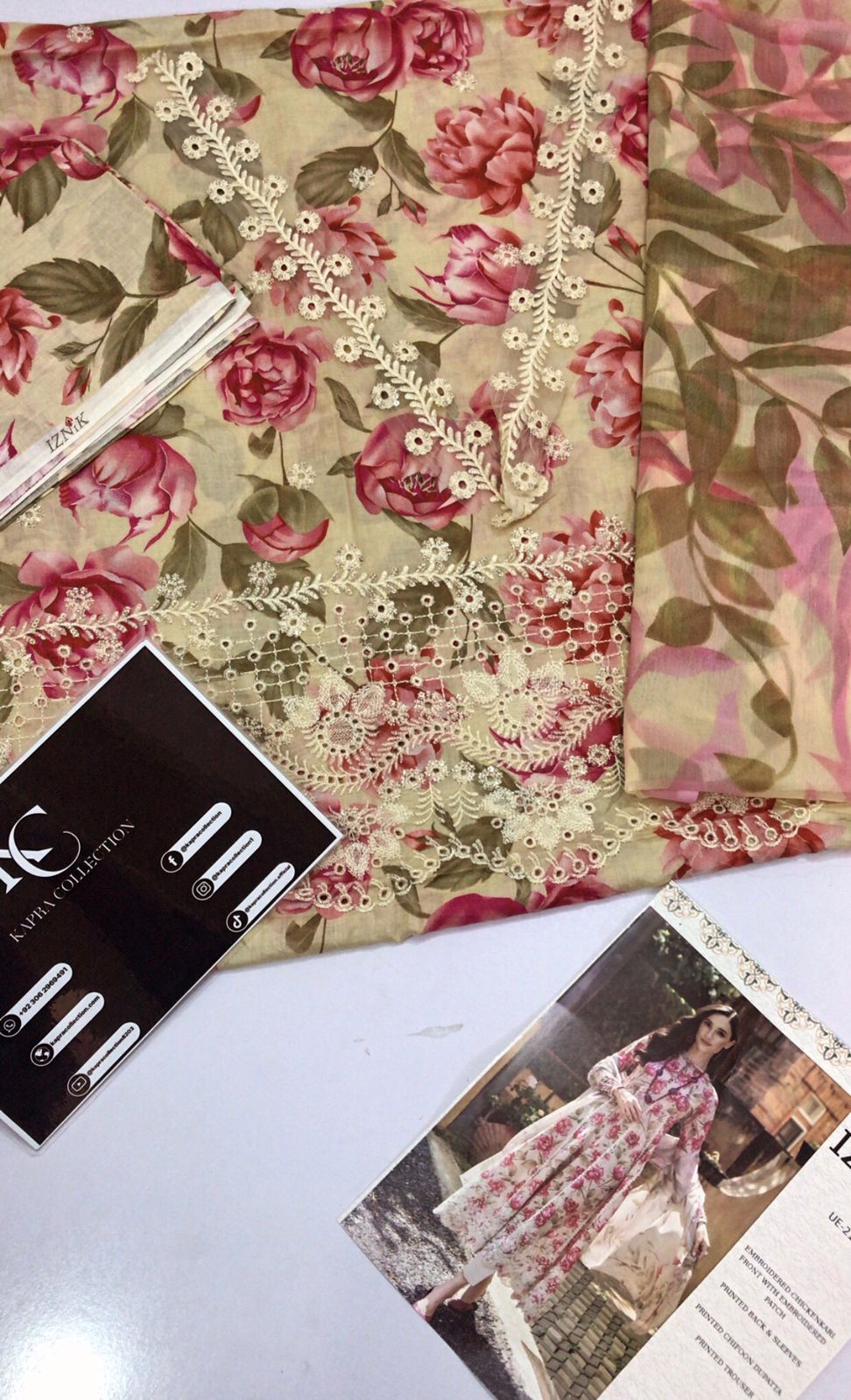 Iznik Embroidered lawn collection replica - Kapra Collection
