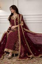 Fareeha – Haris Shakeel Inspired Hand-Embellished Shimmer 3 Piece Suit | Unstitched
